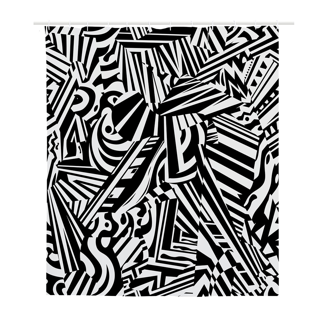 Abstract Dazzle Pattern Print Polyester Shower Curtain