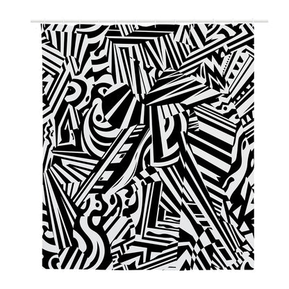 Abstract Dazzle Pattern Print Polyester Shower Curtain