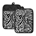 Abstract Dazzle Pattern Print Pot Holders With Pocket