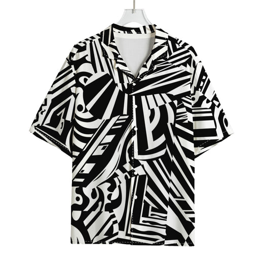 Abstract Dazzle Pattern Print Rayon Hawaiian Shirt