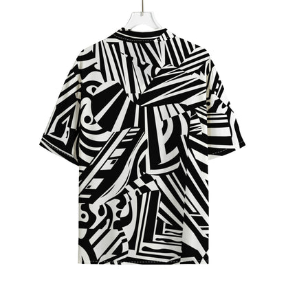 Abstract Dazzle Pattern Print Rayon Hawaiian Shirt