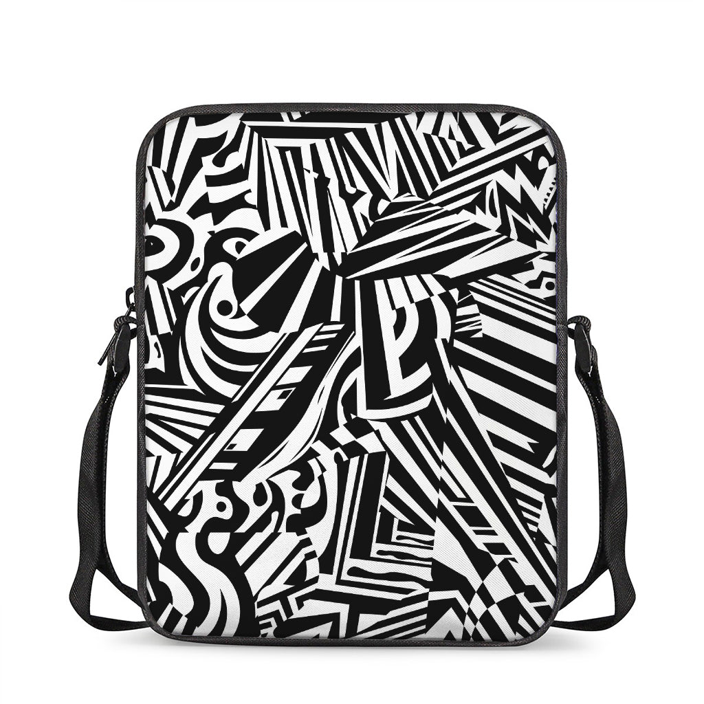 Abstract Dazzle Pattern Print Rectangular Crossbody Bag