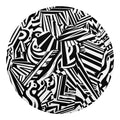 Abstract Dazzle Pattern Print Round Blanket