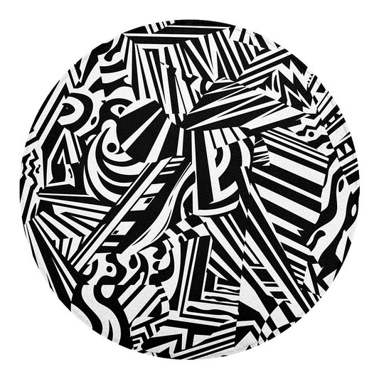 Abstract Dazzle Pattern Print Round Blanket
