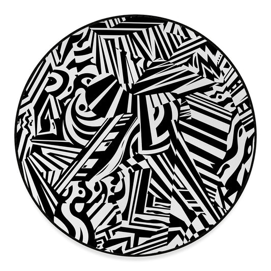 Abstract Dazzle Pattern Print Round Floor Mat