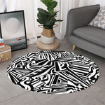 Abstract Dazzle Pattern Print Round Rug