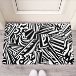 Abstract Dazzle Pattern Print Rubber Doormat