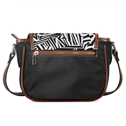 Abstract Dazzle Pattern Print Saddle Bag