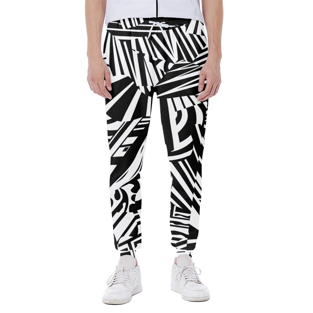 Abstract Dazzle Pattern Print Scuba Joggers