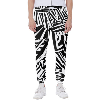Abstract Dazzle Pattern Print Scuba Joggers