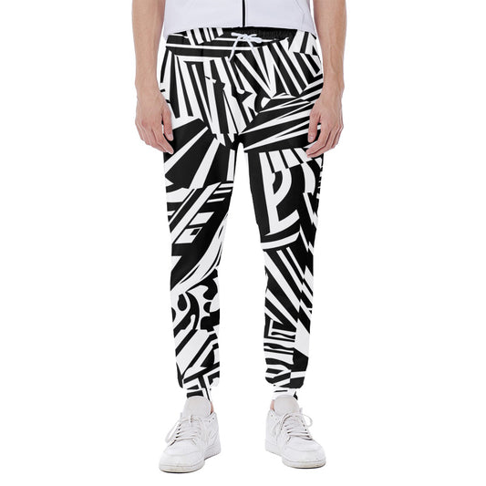 Abstract Dazzle Pattern Print Scuba Joggers