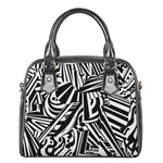 Abstract Dazzle Pattern Print Shoulder Handbag