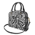 Abstract Dazzle Pattern Print Shoulder Handbag