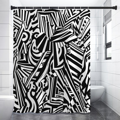 Abstract Dazzle Pattern Print Shower Curtain
