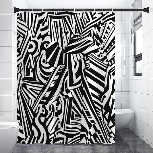 Abstract Dazzle Pattern Print Shower Curtain