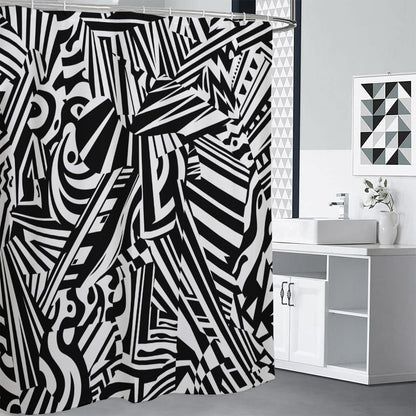 Abstract Dazzle Pattern Print Shower Curtain