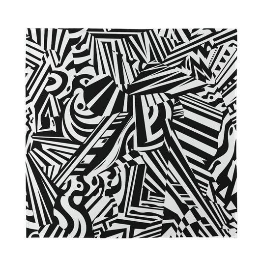Abstract Dazzle Pattern Print Silk Bandana