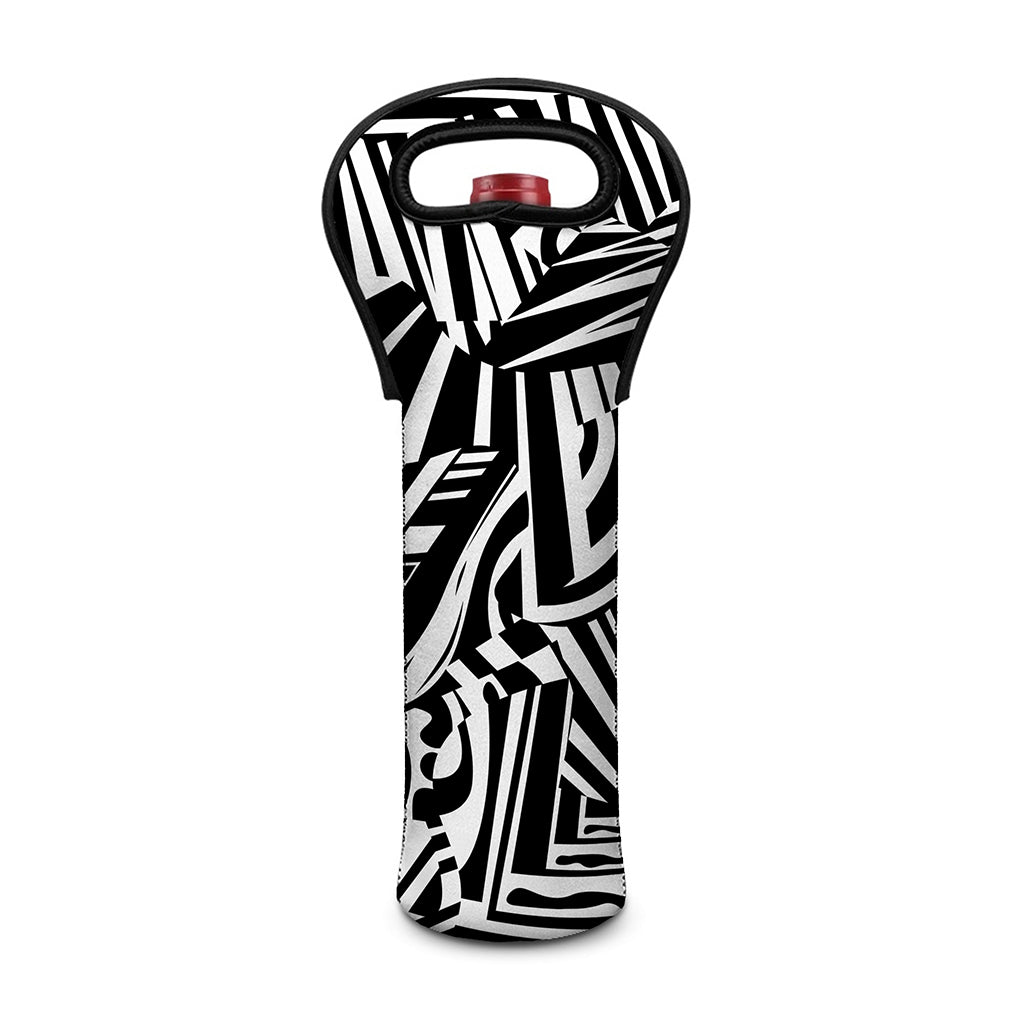 Abstract Dazzle Pattern Print Single Neoprene Wine Tote