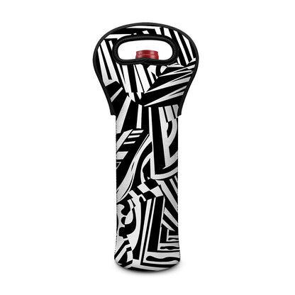Abstract Dazzle Pattern Print Single Neoprene Wine Tote