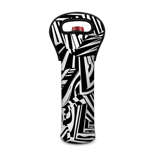 Abstract Dazzle Pattern Print Single Neoprene Wine Tote