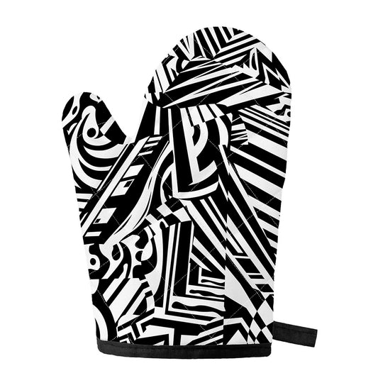 Abstract Dazzle Pattern Print Single Oven Mitt
