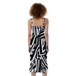 Abstract Dazzle Pattern Print Slim Fit Midi Cami Dress