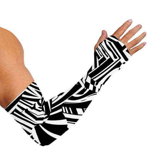 Abstract Dazzle Pattern Print Sun Protection Arm Sleeves