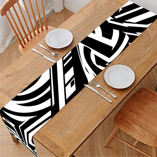 Abstract Dazzle Pattern Print Table Runner