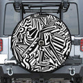Abstract Dazzle Pattern Print Tire Cover With Camera Hole