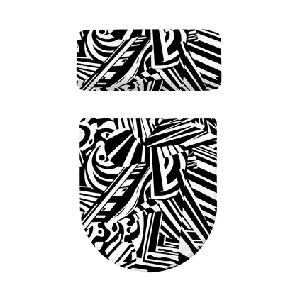 Abstract Dazzle Pattern Print Toilet Lid And Tank Cover Set