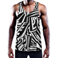 Abstract Dazzle Pattern Print Men's Workout Tank Top