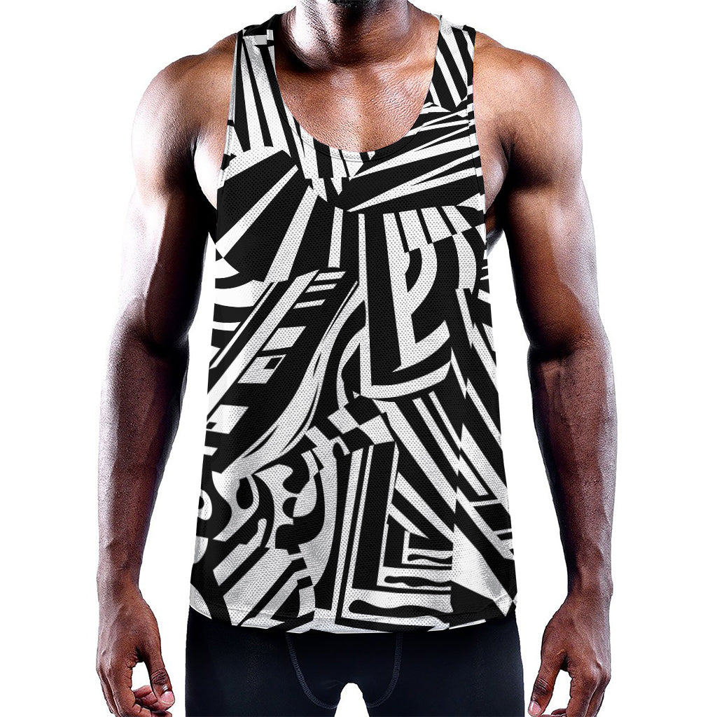 Abstract Dazzle Pattern Print Training Tank Top