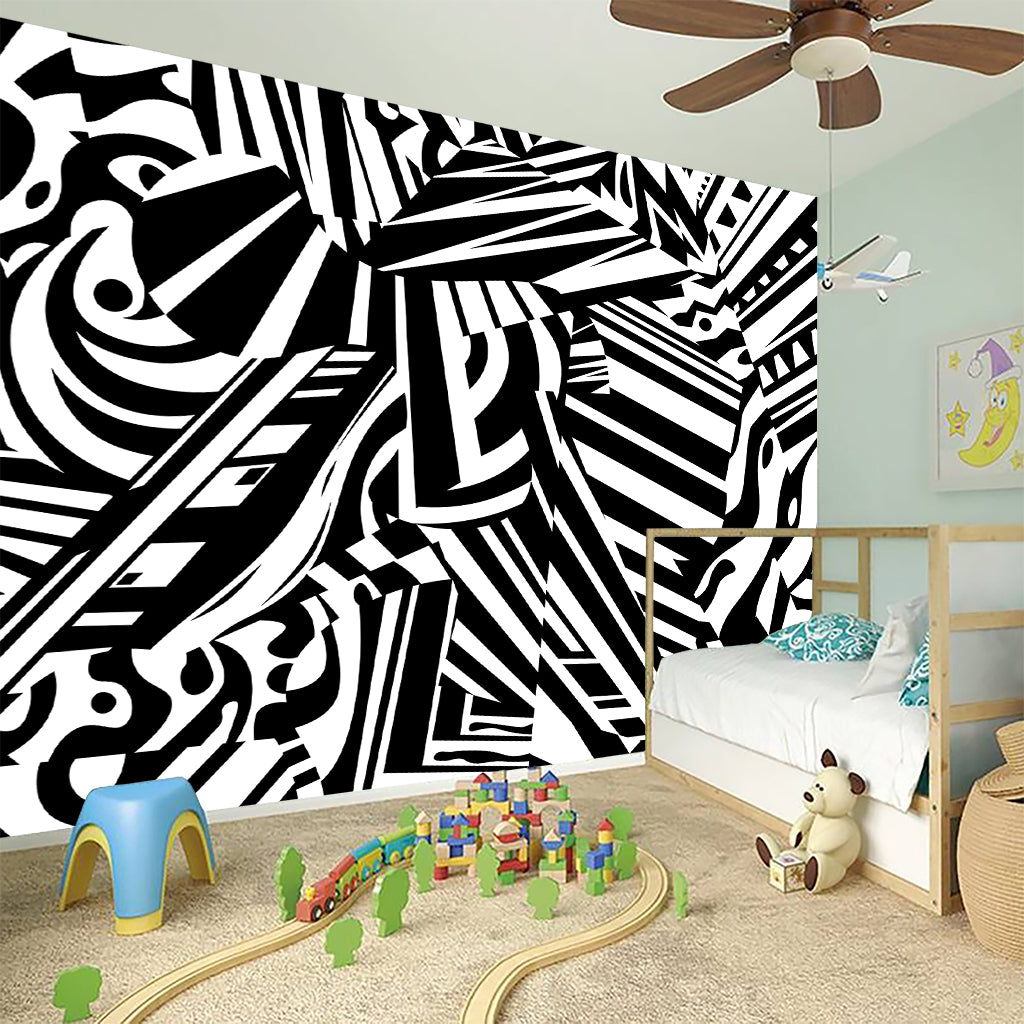 Abstract Dazzle Pattern Print Wall Sticker