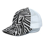 Abstract Dazzle Pattern Print White Mesh Trucker Cap