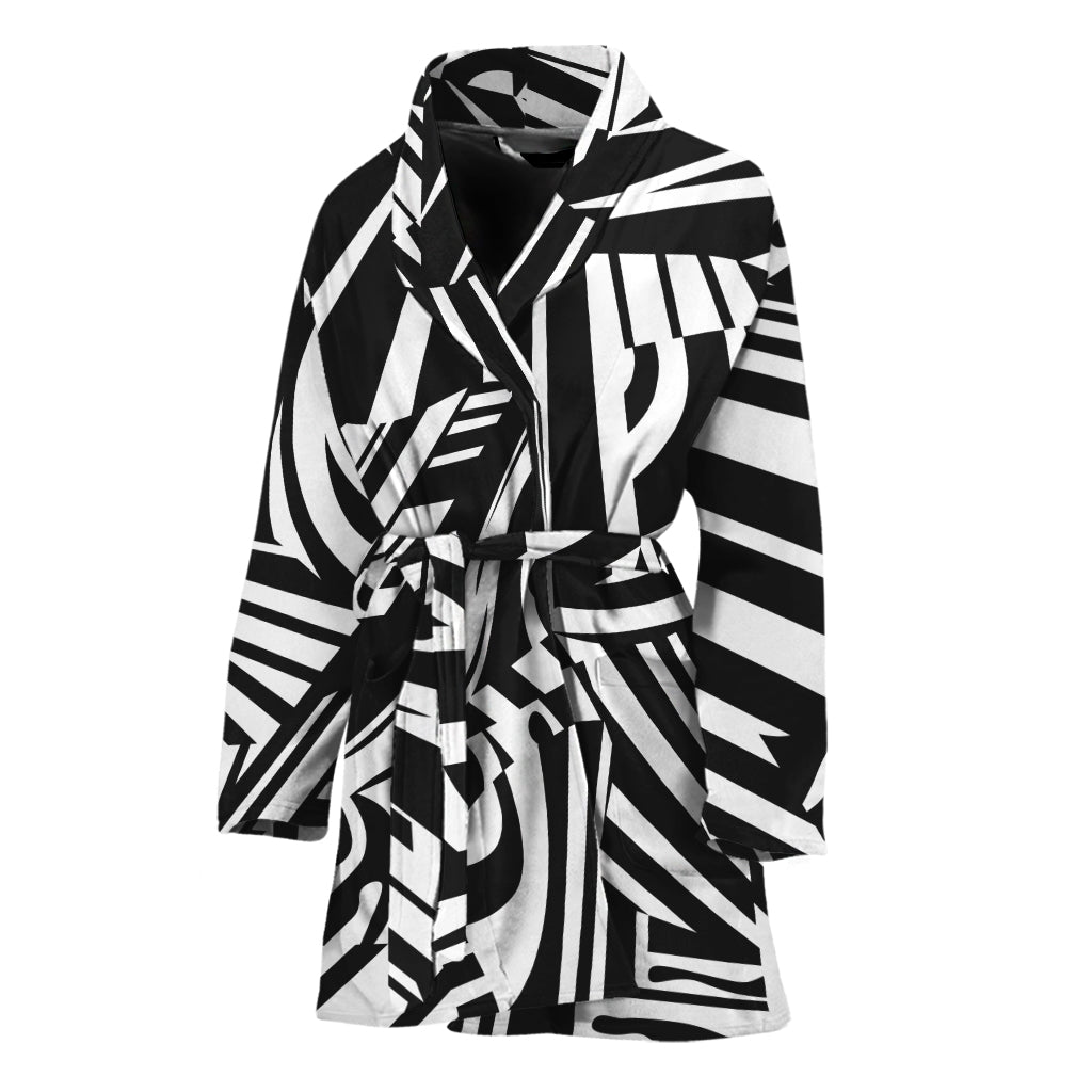 Abstract Dazzle Pattern Print Women's Bathrobe