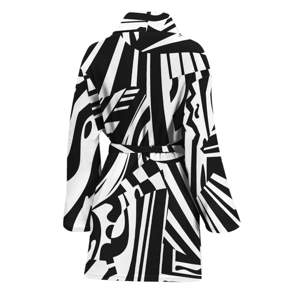 Abstract Dazzle Pattern Print Women's Bathrobe