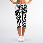Abstract Dazzle Pattern Print Women's Capri Leggings