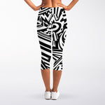 Abstract Dazzle Pattern Print Women's Capri Leggings