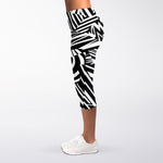 Abstract Dazzle Pattern Print Women's Capri Leggings