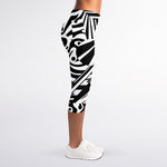 Abstract Dazzle Pattern Print Women's Capri Leggings