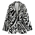 Abstract Dazzle Pattern Print Women's Cotton Blazer