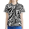 Abstract Dazzle Pattern Print Women's Polo Shirt