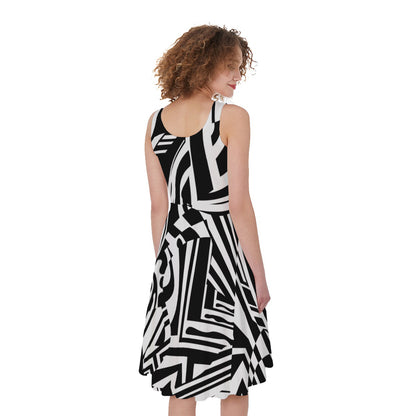 Abstract Dazzle Pattern Print Women's Sleeveless Dress