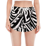 Abstract Dazzle Pattern Print Women's Split Running Shorts