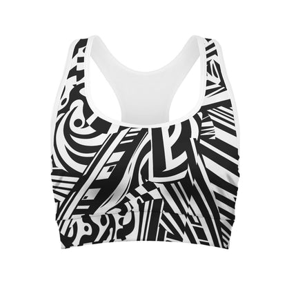 Abstract Dazzle Pattern Print Women's Sports Bra