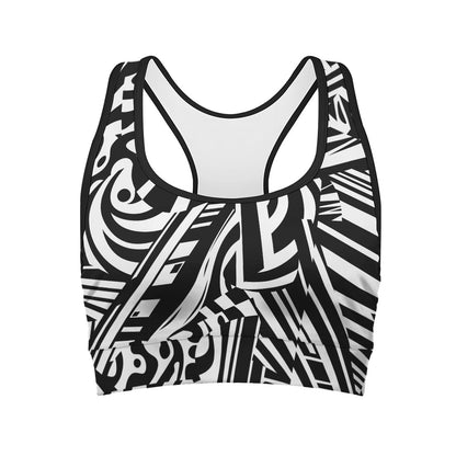Abstract Dazzle Pattern Print Women's Sports Bra