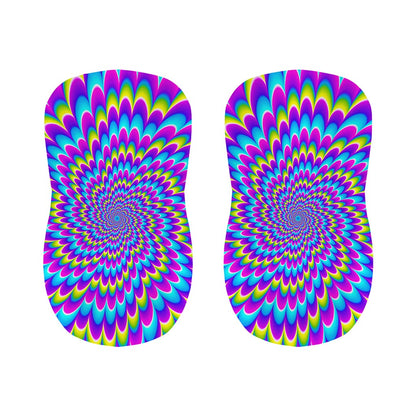Abstract Dizzy Moving Optical Illusion Bar Stool Covers