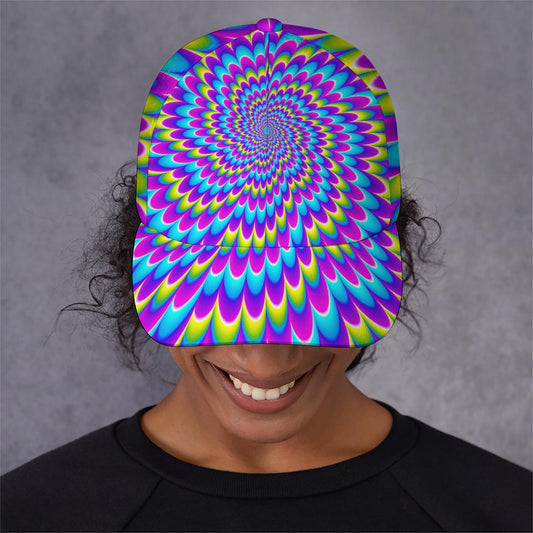 Abstract Dizzy Moving Optical Illusion Baseball Cap