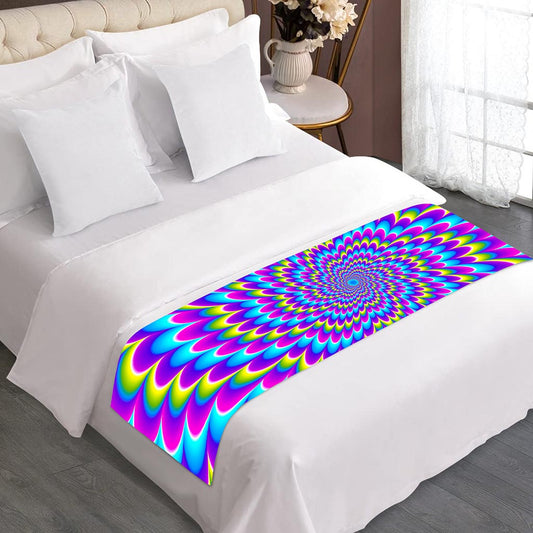 Abstract Dizzy Moving Optical Illusion Bed Runner