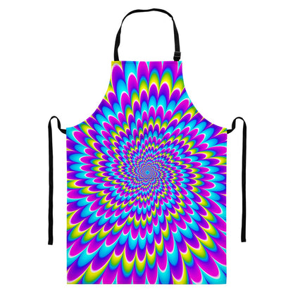 Abstract Dizzy Moving Optical Illusion Bib Apron With Pocket